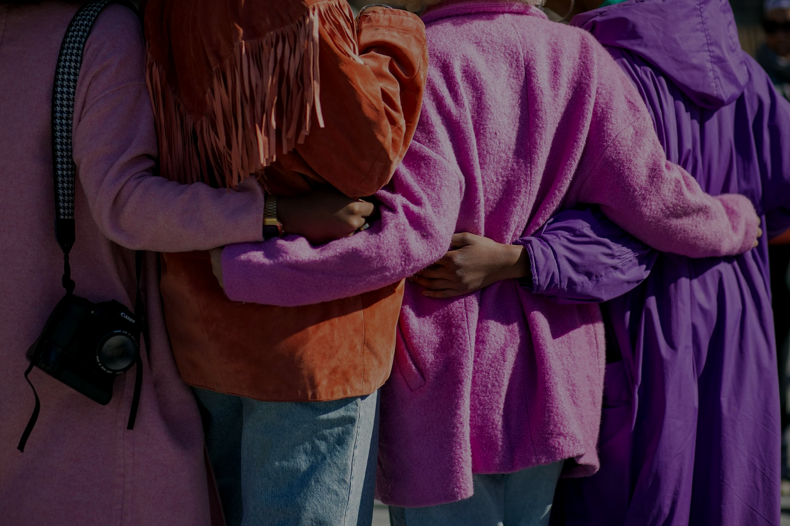 Community gathering around a table